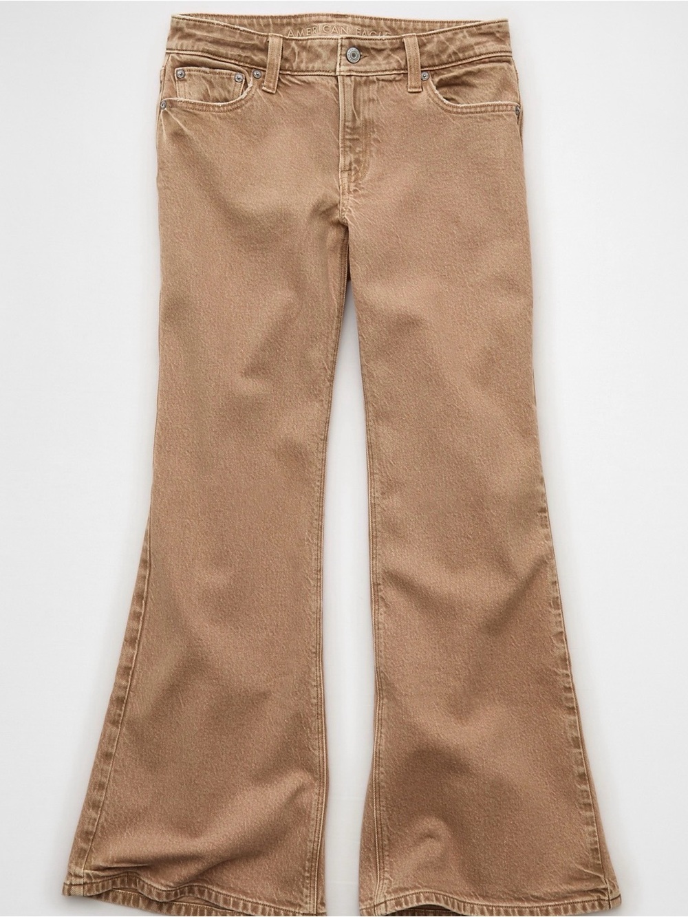 American Eagle Outfitters Tan Low Rise Flare Wide-Leg Jeans